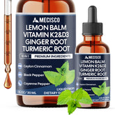 Mecisco 10in1 Lemon Balm liquid drops bottle supporting daily digestion and calmer mood.