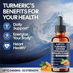 Mecisco turmeric liquid bottle packaging designed for freshness and recyclability