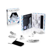 MECKA Pure Energy quartz crystals six-piece set with drawstring satchel for mindful balance