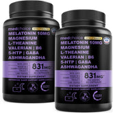 MEDCHOICE 12-in-1 melatonin sleep capsules bottle label highlights 10 mg formula