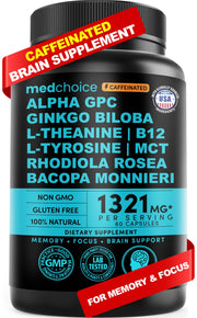 MEDCHOICE 12-in-1 nootropic bottle supports daily focus during study.