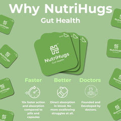 MedHugs NutriHugs bottle highlights apple cider vinegar ingredient for digestion support.
