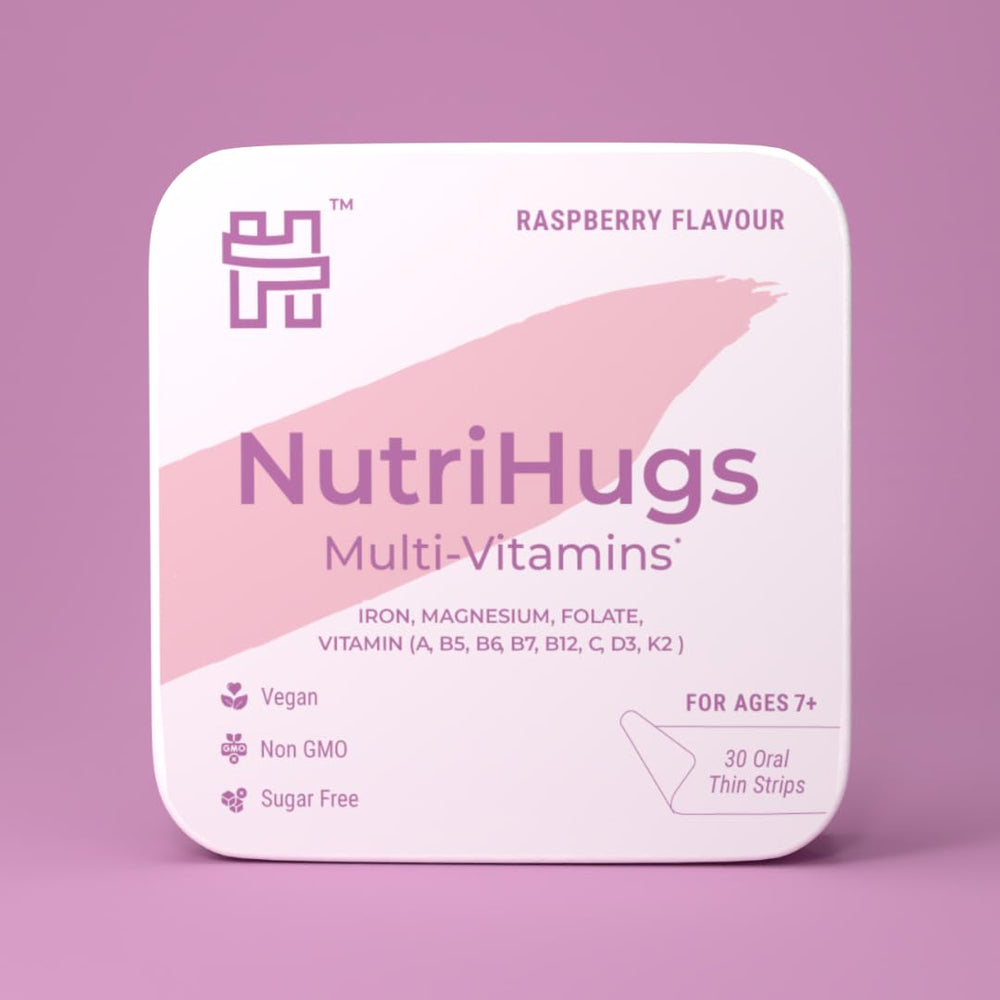 MedHugs NutriHugs daily strip packaging for easy on-the-go nutrition and immune support.