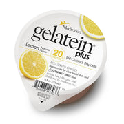 Medtrition ProSource Gelatein Plus Lemon bottle showing 20 g protein per serving for restricted diets