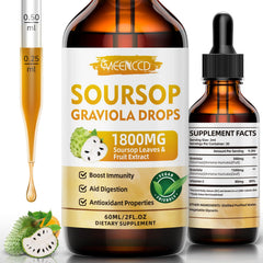 MEENCCD Soursop Drops bottle top shows secure seal for freshness.