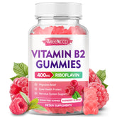 MEENCCD Vitamin B2 Gummies raspberry bottle for daily energy support.