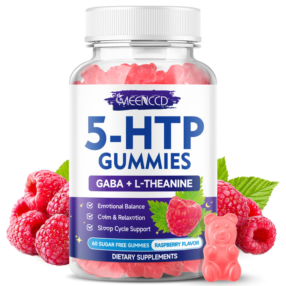 MEENCCD 5-HTP gummies bottle for convenient sleep support.