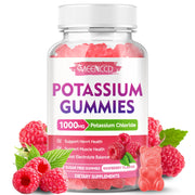 MEENCCD potassium gummies raspberry bottle supports electrolyte balance during daily activities
