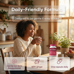 Megacephalus FerraGlow daily-use capsule photographed for morning routines.
