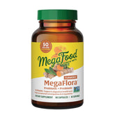MegaFood MegaFlora turmeric bottle highlights digestive support ingredients