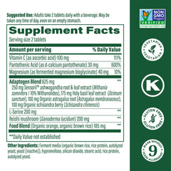 Close-up of MegaFood Adrenal Strength tablets for daily use.