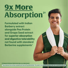 MegaFood Berberine Phytosome capsules with a glass of water suggest easy daily dosing
