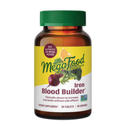 MegaFood Blood Builder bottle front shows vegan iron support for daily energy.
