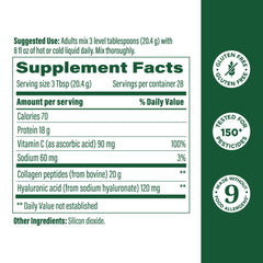 MegaFood Collagen Peptides with hyaluronic acid highlight skin hydration benefits