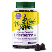 MegaFood Elderberry Gummies bottle front for convenient daily immune support