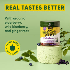 MegaFood elderberry gummies close-up texture of pectin-based chewables