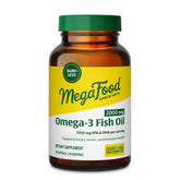 MegaFood fish oil softgels lemon-infused bottle for burp-free daily omega-3 intake