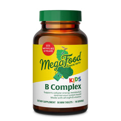 MegaFood Kids B Complex bottle on kitchen counter for daily energy support