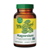 MegaFood magnesium supplement bottle front shows daily heart and nerves support potential.