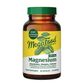 MegaFood Magnesium triple-blend capsules bottle close-up for daily heart and nerve support.