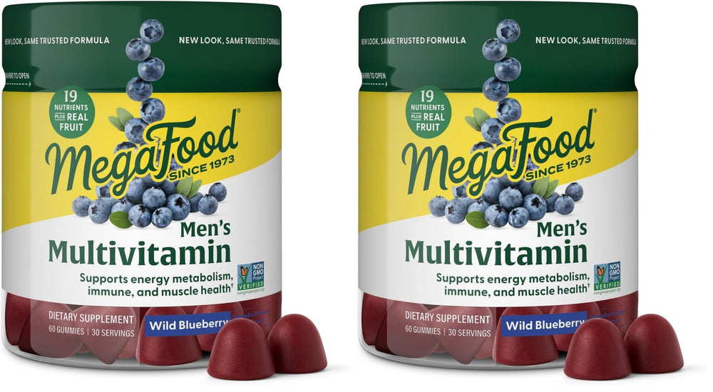 MegaFood Men's Multi gummies bottle ready for daily immune support.