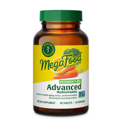 MegaFood Multi for Women 55+ bottle supports daily wellness.