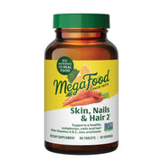 MegaFood Skin, Nails & Hair 2 bottle front, vegan beauty support