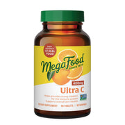 MegaFood Ultra C 400 mg bottle featuring real-food ingredients for immune support