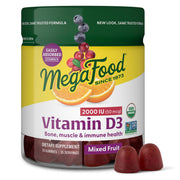 MegaFood Vitamin D3 Gummies bottle showing convenient daily immune and bone support