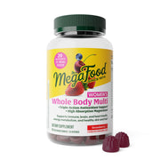 MegaFood Women’s Whole Body Multivitamin Gummies strawberry bottle shown for immune support