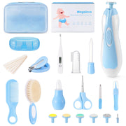 Megainvo baby grooming kit front view with compact carry bag for travel convenience.