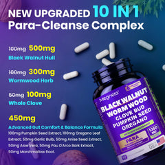 MEGNETA 10-herb blend capsules closeup highlighting gut health potential
