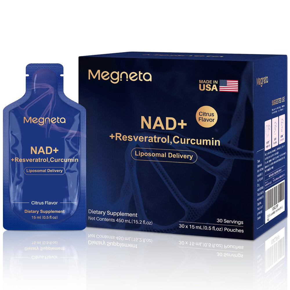 MEGNETA liposomal NAD+ bottle for easy daily energy support.
