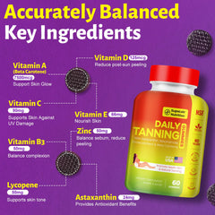 MEGNETA Tanning Gummies close-up gummies, delicious grape flavor supports consistent self-tanning.