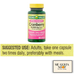 Travel pack of Spring Valley cranberry supplement for on-the-go routines.