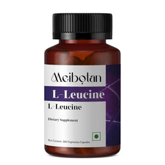 Close-up of MEIBOTAN L-Leucine capsules highlighting purity.