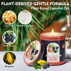 MeiGlow soy wax candle with cotton wick for clean burn.