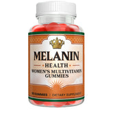 Melanin Health Women’s multivitamin bottle front with berry gummies for daily wellness.