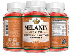 Gummies with berry gloss from Melanin Health daily multivitamin.