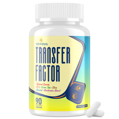 Meliorantheris Transfer Factor capsules close-up, suggesting daily immune support.