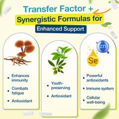 Meliorantheris Transfer Factor capsules in pack indicate easy daily use.
