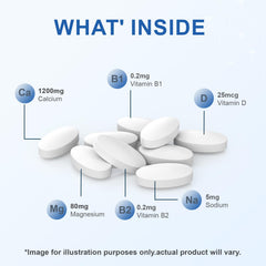 Mellk calcium with D3 and magnesium ingredients chart highlights minerals.