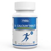 Mellk calcium tablets closeup showing compact design for easy daily use.