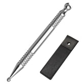 Melonsun manual acupuncture pen in stainless steel for precise self-massage.