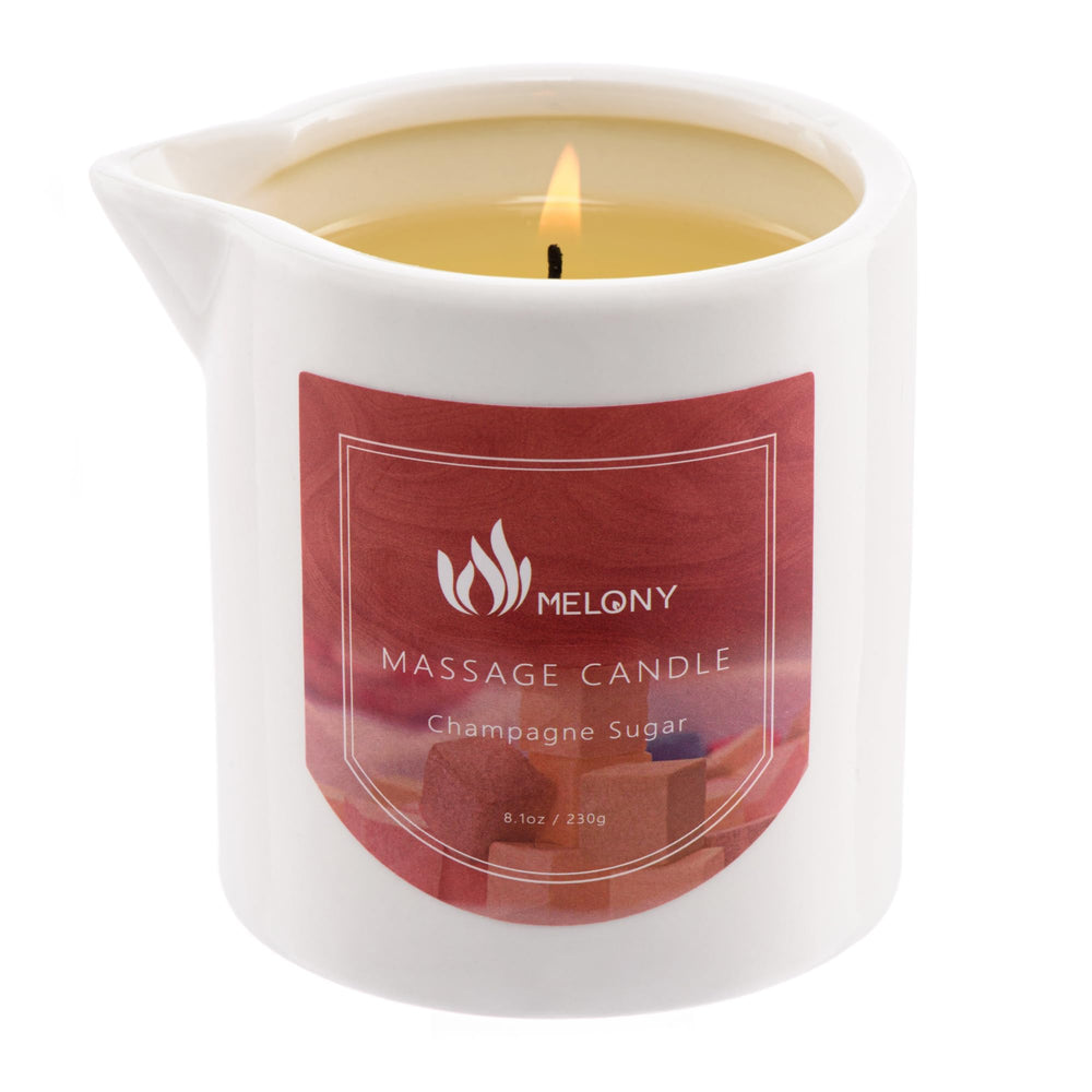 MELONY massage candle packaging for holiday gifts, elegant and luxurious.