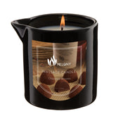 Melony Massage Oil Candle jar-lit image for calming ambience and spa-like aroma.