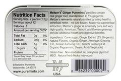 Meltzer's Puremints Ginger texture showcases natural ingredients and smooth dissolve.