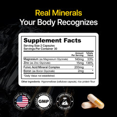 Menerals Mens Multivitamin bottle back detailing ingredients and benefits