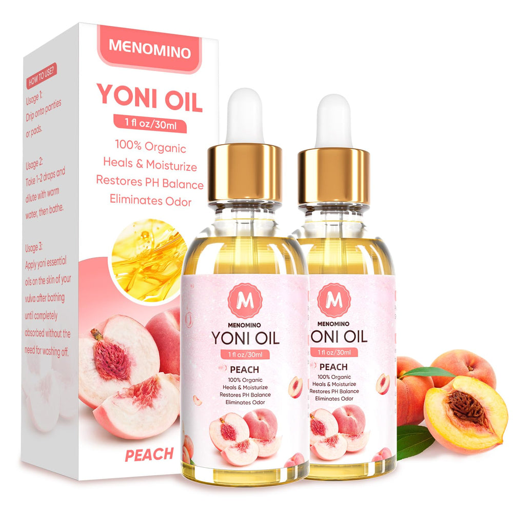 MENOMINO 2-pack yoni oil peach bottle shows portable daily care