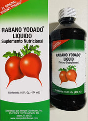 Menper Rabano Yodado Liquid bottle pouring to support daily energy and mood.